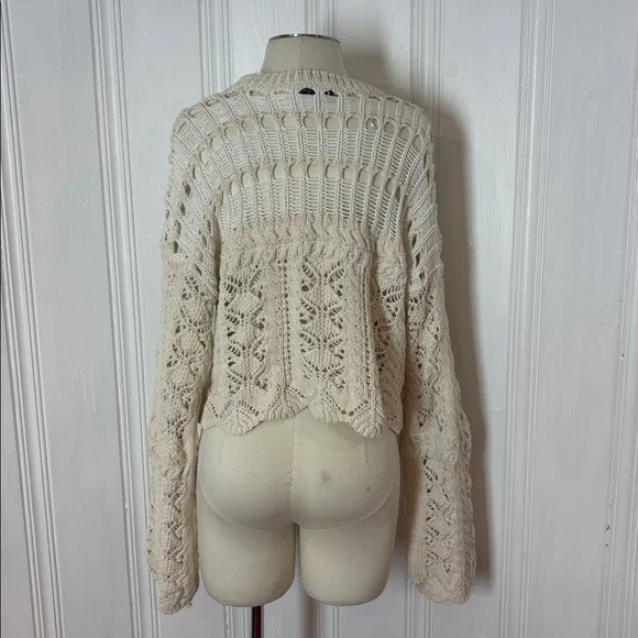 ZARA Chunky Crochet Knit Sweater | Boho Oversized | Size S - Picture 4 of 8